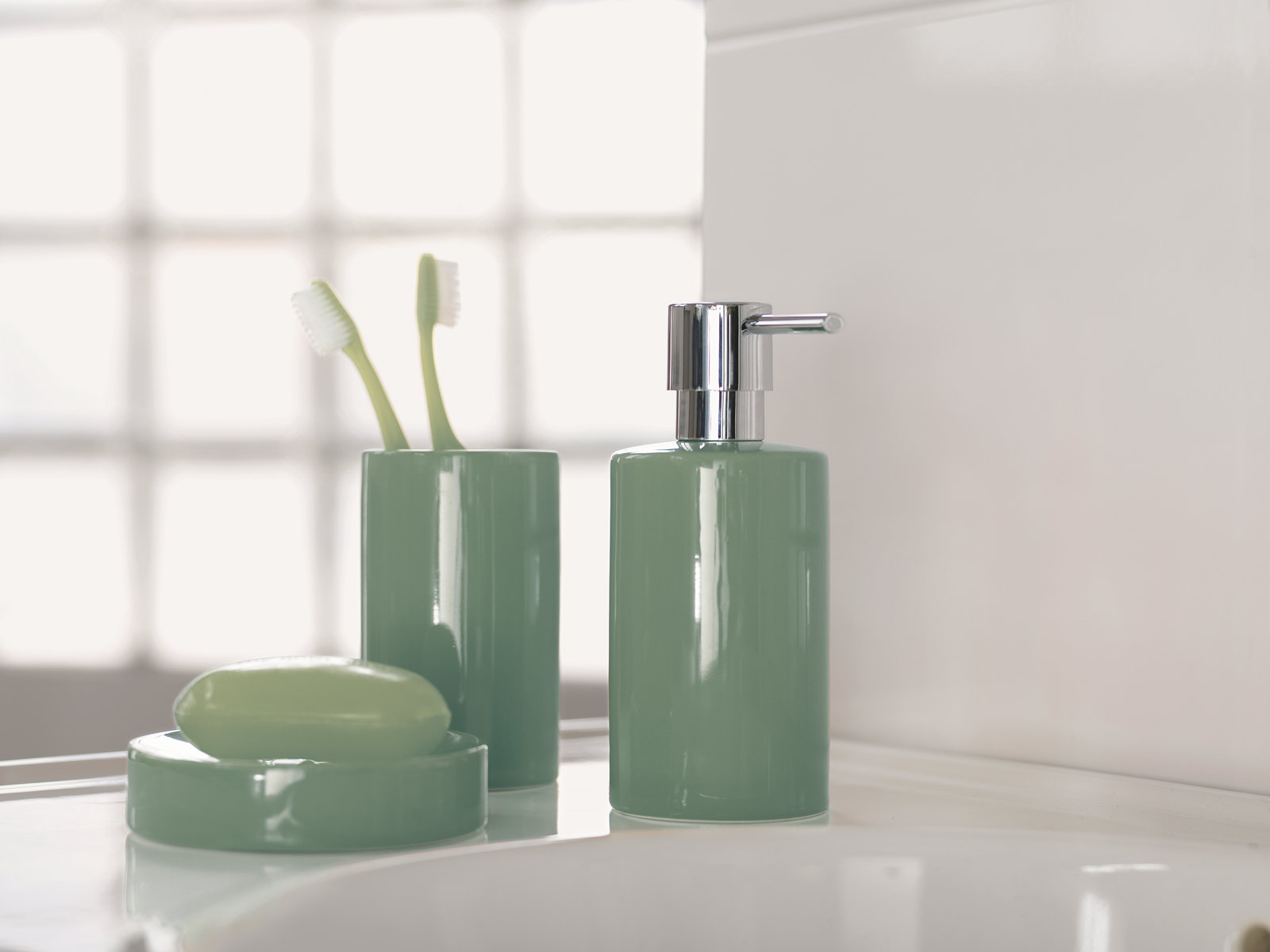 Sage Green Bathroom Accessories Relaxing and Natural Vibe